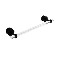 Clearview Collection 18 Inch Shower Door Towel Bar With Dotted Accents - Matte Black