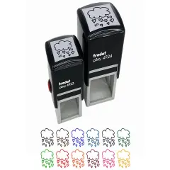 Showers of Love Hearts Self-Inking Rubber Stamp Ink Stamper Purple