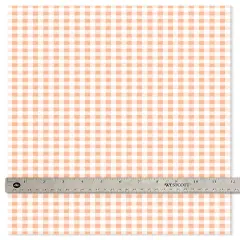 Happy Crafters Buffalo Plaid 11.8" x 18" Sheet Peach fuzz and white