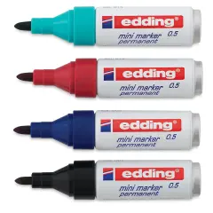 Edding Mini Permanent Markers - Set of 4,Bullet Nib