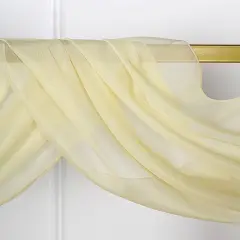 18 feet Sheer Organza CURTAIN Panel BACKDROP Drape Champagne