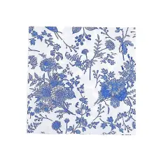 20 White 13x13 in Dinner Paper NAPKINS Blue Floral Design