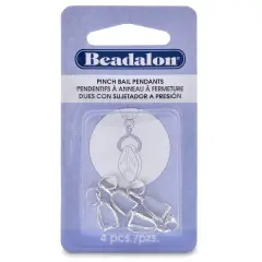 Beadalon Pendant Pinch Bails 22mm 4/Pkg-Silver-Plated
