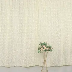 8x8 Satin Rosette Wedding Backdrop Ivory