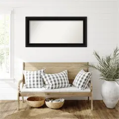 Parlor Black Non-Beveled Custom Framed Bathroom Vanity Wall Mirror