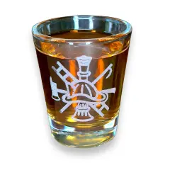 2oz Firefighter Emblem Shot glass