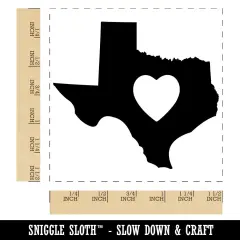 Texas State with Heart Self-Inking Rubber Stamp Ink Stamper Black