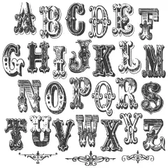 Tim Holtz Cling Stamps 7"X8.5"-Mini Cirque Alpha