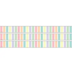 Pastel Pop Stripes Straight Rolled Border Trim, 50 Feet, 3 Rolls