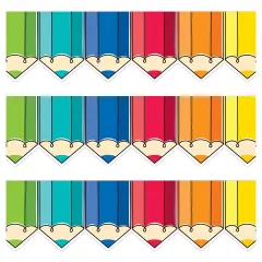 (3 Pk) Colorful Doodle Pencils Ez Border