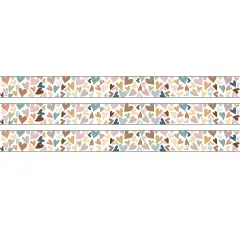 Everyone Is Welcome Hearts Straight Rolled Border Trim, 50 Feet, 3 Rolls