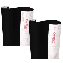 Creative Covering&trade; Adhesive Covering, Black, 18" x 16 ft, Pack of 2
