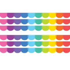 Colorful Scalloped Die-Cut Border Trim, 35 Feet Per Pack, 6 Packs