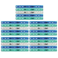 Shatter Resistant Ringbinder Ruler 12" / 30cm, Pack of 25