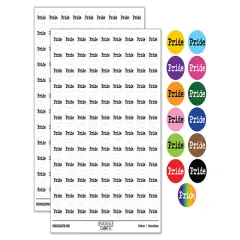 Pride Fun Text 200+ 0.50" Round Stickers Red