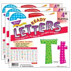 Colorful Patterns 4" Play Combo Ready Letters&reg;, 3 Packs