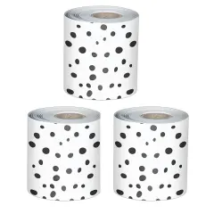 We Belong Black Dots Rolled Straight Bulletin Board Borders, 65 Feet Per Roll, Pack of 3