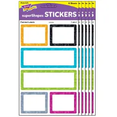 Color Harmony Painted Labels superShapes Stickers - Large, 24 Per Pack, 6 Packs