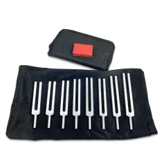 Music Tuning Fork Set, Set of 8 with Activator and Case