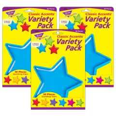 Gumdrop Stars Classic Accents&reg; Variety Pack, 36 Per Pack, 3 Packs