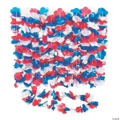 Patriotic Plastic Flower Leis