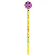 Pencil & Eraser Topper Write-Ons, Smiley Face, Pack of 36