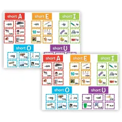 (2 St) Short Vowels Cards Pocket Chart