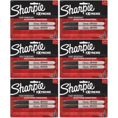 Extreme Permanent Markers, Black, 2 Per Pack, 3 Packs