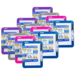 Magnetic Locker Dry Erase Board with Marker, 5" x 7", Assorted, Pack of 12
