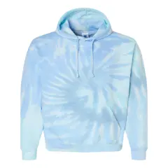 Colortone&reg; Tie-Dyed Hooded Turtle Neck Long Sleve Sweatshirt Lagoon