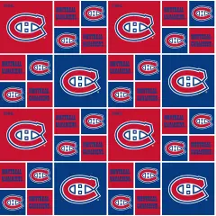 Sykel Enterprises NHL Team Cotton Fabric-Montreal Canadiens Geometric Cotton Quilting Fabric