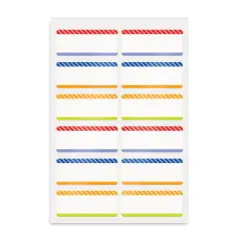 Avery No-Iron Fabric Name Labels, Playful Stripes Preprinted Designs, Handwrite Only, 24 Preprinted Labels (40774)