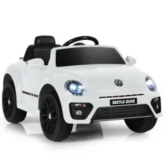 Kids Electric Ride On Car with Remote Control and Led Headlight Ideal Gift for Birthdays or Any Special Festival White