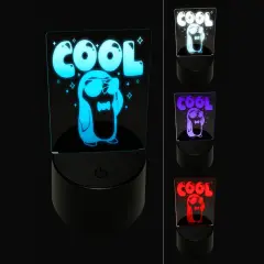 Cool Penguin 3D Illusion LED Night Light Sign Nightstand Desk Lamp