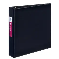 Avery Mini Durable 3 Ring Binder, 1" Round Rings, Holds 5-1/2" x 8-1/2" Paper, Label Holder, 1 Black Binder (27257)