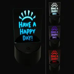 Have a Happy Day Sunshine 3D Illusion LED Night Light Sign Nightstand Desk Lamp
