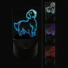 Golden Retriever Standing Dog 3D Illusion LED Night Light Sign Nightstand Desk Lamp