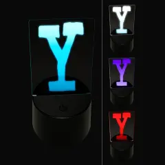 Letter Y Uppercase Cute Typewriter Font 3D Illusion LED Night Light Sign Nightstand Desk Lamp