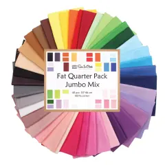 40 Fat Quarter Bundle -100% Cotton | Pure Solids | Colorful Mix - 40 Colors | Quilting & Crafting Soft Fabric | Special Jumbo Gift Bundle