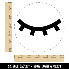 Closed Eye Sleeping Eyelashes Self-Inking Rubber Stamp for Stamping Crafting Planners Black