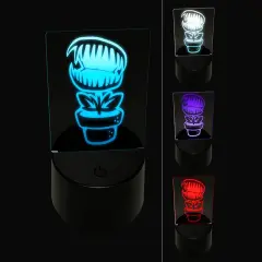 Venus Fly Trap Carnivorous Plant 3D Illusion LED Night Light Sign Nightstand Desk Lamp