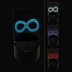 Infiniti Symbol Sketch Outline 3D Illusion LED Night Light Sign Nightstand Desk Lamp
