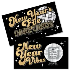 Big Dot of Happiness Disco New Year - Groovy NYE Party Game Scratch Off Dare Cards - 22 Count