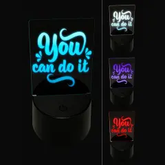 You Can Do It Motivational 3D Illusion LED Night Light Sign Nightstand Desk Lamp