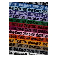 Congrats Grad Graduate Graduation Satin Ribbon for Bows Gift Wrapping - 1" - 3 Yards Blue Ribbon