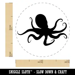 Octopus Solid Self-Inking Rubber Stamp for Stamping Crafting Planners Brown