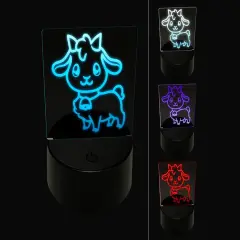 Darling Goat Farm Animal 3D Illusion LED Night Light Sign Nightstand Desk Lamp