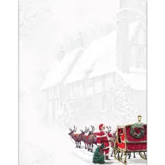 Great Papers! Santa's Sleigh Holiday Stationery Letterhead, 8.5" x 11", Inkjet and Laser Printer Compatible, 80 count