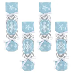 Big Dot of Happiness Winter Wonderland - No Snap Snowflake Holiday Party and Winter Wedding Party Table Favors - DIY Cracker Boxes - Set of 12