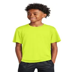 Sport-Tek&reg; Youth Crewneck Short Sleeve PosiCharge Competitor Tee Neon yellow